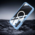 Puzdro pre Samsung Galaxy A16, Shockproof, so sklom, pre MagSafe, modré