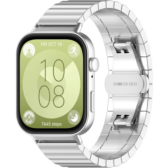 Oceľový náramok pre Huawei Watch Fit 4 / 4 Pro / 3, strieborný