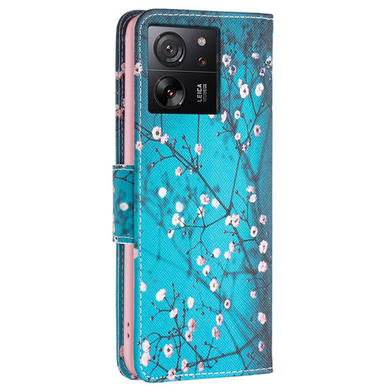 Klapkové puzdro pre Xiaomi 13T / 13T Pro / Redmi K60 Ultra, Wallet, sakura, modré