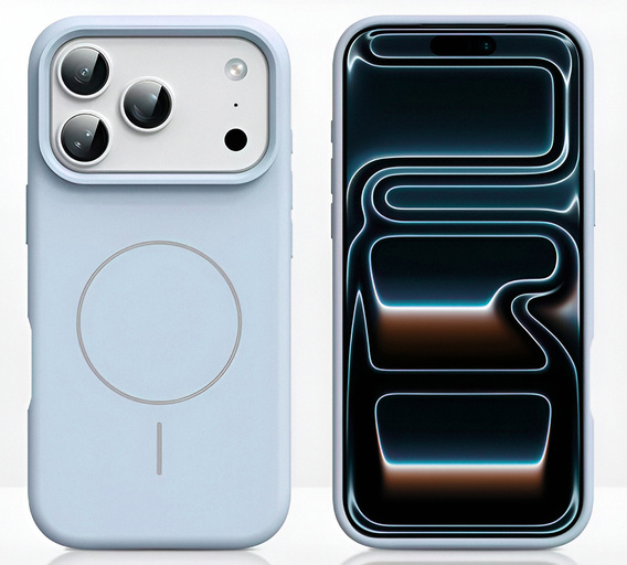 Silikónové puzdro pre iPhone 17 Pro, pre MagSafe, proti nárazom, modré