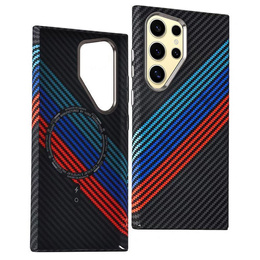 Puzdro pre Samsung Galaxy S23 Ultra, Carbon Fiber MagSafe, tmavomodré
