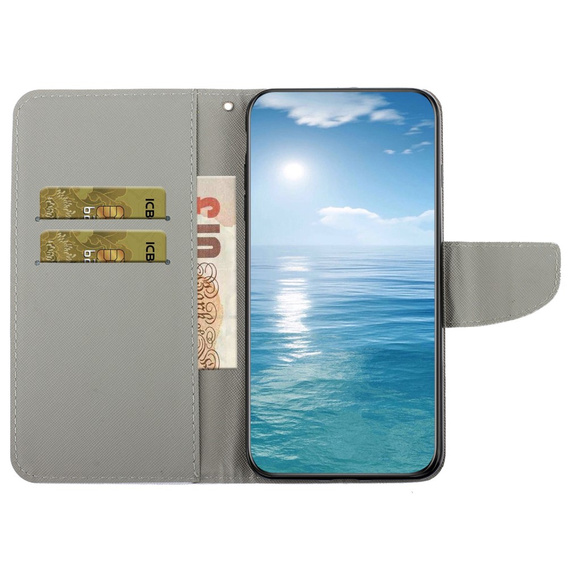 Klapkové puzdro pre Xiaomi Redmi 13C / Poco C65, Wallet, Painted Flowers, fialový