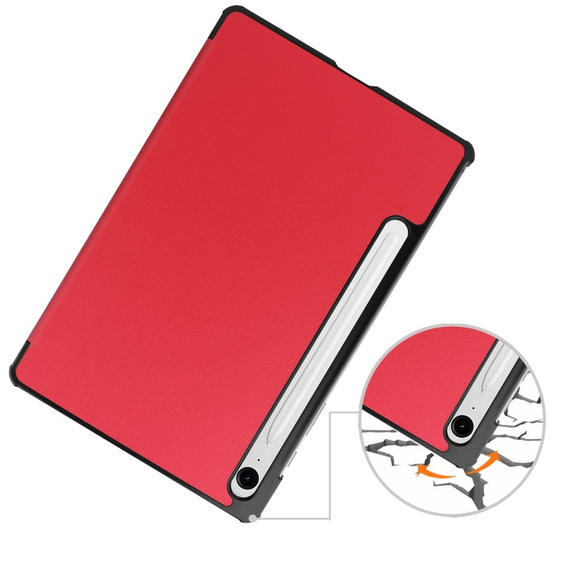 Puzdro pre Samsung Galaxy Tab S9 FE, trojskladové, červené