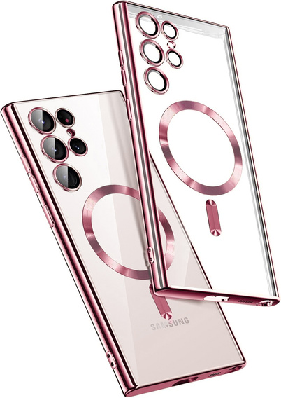 Puzdro pre Samsung Galaxy S25 Ultra, Electro MagSafe, ružové rose gold + sklo na displej