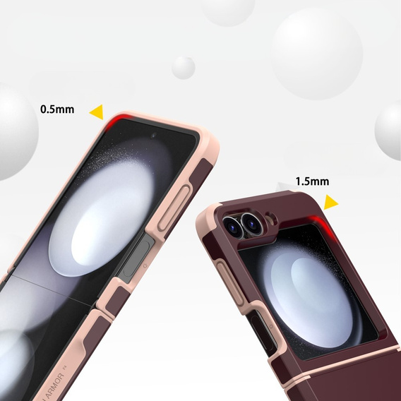 Pancierované puzdro pre Samsung Galaxy Z Flip7 FE / Z Flip6, Armor Shockproof, bordové