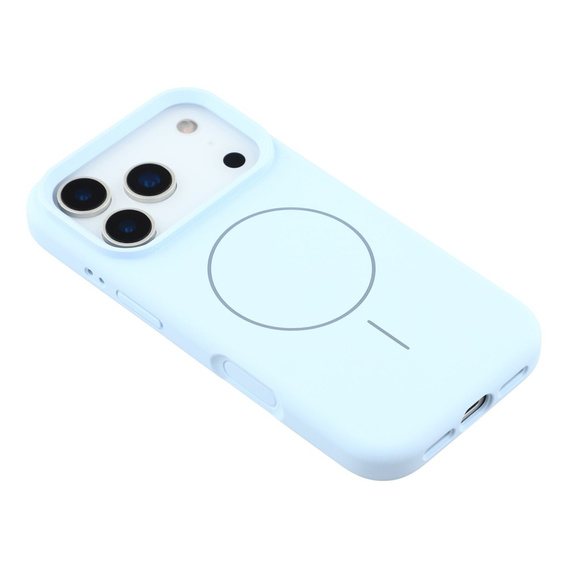 Silikónové puzdro pre iPhone 17 Pro Max, pre MagSafe, proti nárazom, modré