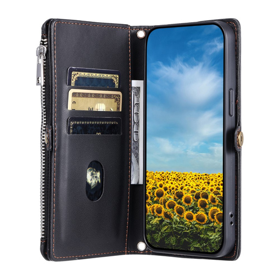 Klapkové puzdro pre Xiaomi Redmi 14C / Xiaomi Poco C75, Wallet Zipper Pocket, čierne