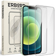 2x tvrdené sklo pre iPhone 12 Mini, ERBORD 9H Hard Glass na displeji