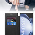 Klapkové puzdro pre Samsung Galaxy S25 Ultra, RFID Wallet MagSafe CamShield, čierne