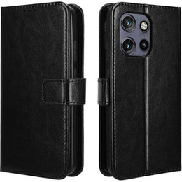 Klapkové puzdro pre Motorola Edge 50 Neo / Motorola ThinkPhone 25, Crazy Horse Wallet, čierne