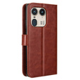 Klapkové puzdro pre Motorola Edge 50 Ultra, Crazy Horse Wallet, hnedé