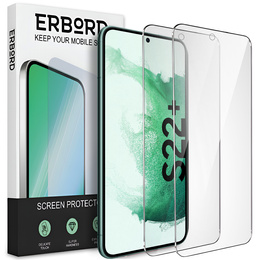 2x tvrdené sklo pre Samsung Galaxy S22+ Plus, ERBORD 9H Hard Glass na displeji