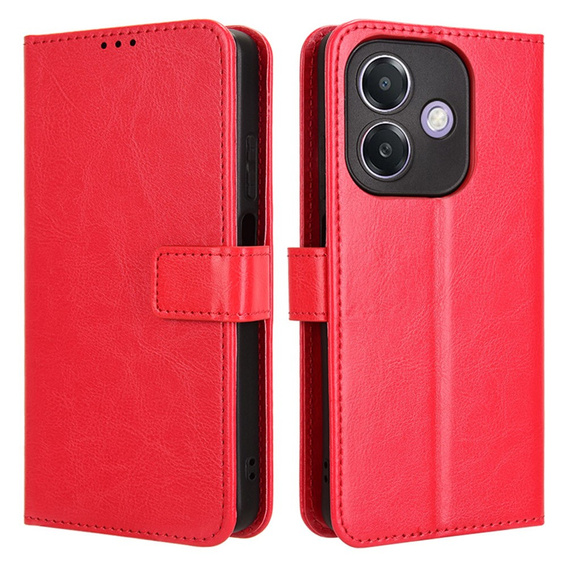 Klapkové puzdro pre Oppo A40 / Oppo A40m, Crazy Horse Wallet, červené