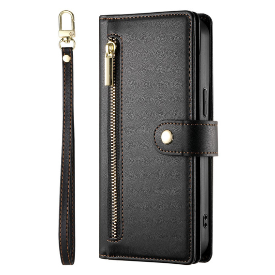 Flipové puzdro Wallet Zipper Pocket pre Samsung Galaxy A17 5G, Wallet Zipper Pocket, čierne