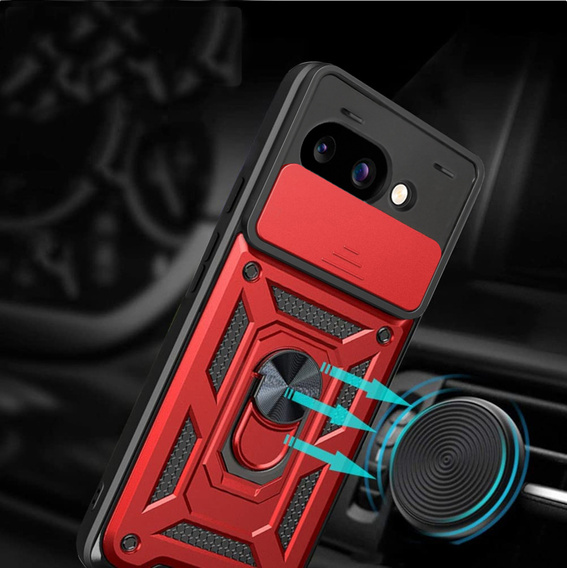 Obal na mobil pre Google Pixel 9A, CamShield Slide, červené
