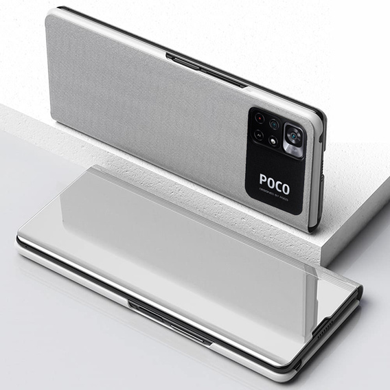 Obal na mobil pre Xiaomi Poco M4 Pro 4G, Clear View, strieborné