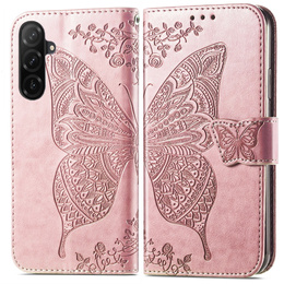 Klapkové puzdro pre Samsung Galaxy A26, Butterfly, ružové rose gold