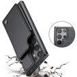 CASEME flipové puzdro pre Samsung Galaxy S25 Ultra, Litchi Wallet, čierne