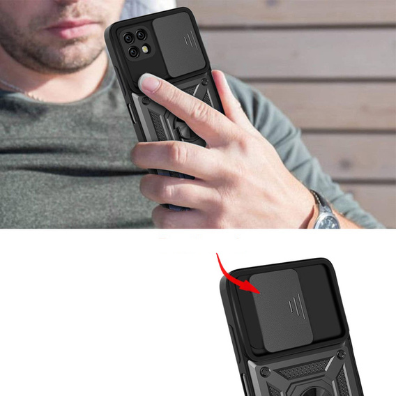 Obal na mobil pre Realme C21, CamShield Slide, čierne