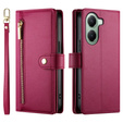 Klapkové puzdro pre Xiaomi Poco X7 Pro 5G, Wallet Zipper Pocket, červené