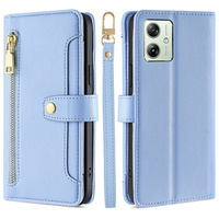 Klapkové puzdro pre Motorola Moto G54 5G, Wallet Zipper Pocket, modré