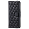 Puzdro s chlopňou pre Samsung Galaxy S25 FE, Rhombus Crossbody Leather, čierne