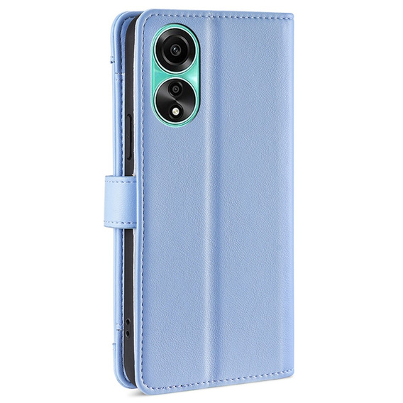 Klapkové puzdro pre Oppo A78 4G, Wallet Zipper Pocket, modré