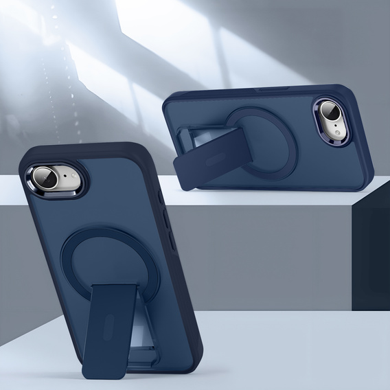 Puzdro pre Iphone 16E, Kickstand Matt Case, pre MagSafe, modré