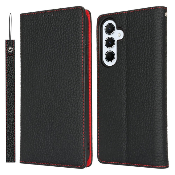 Klapkové puzdro pre Samsung Galaxy S25, Litchi Skin Grain, čierne