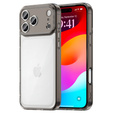 Silikónové puzdro pre iPhone 17 Pro Max, s tvrdou zadnou stranou, tónované do čierna
