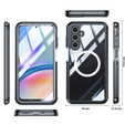 Puzdro pre Samsung Galaxy A16, Shockproof, so sklom, pre MagSafe, čierne