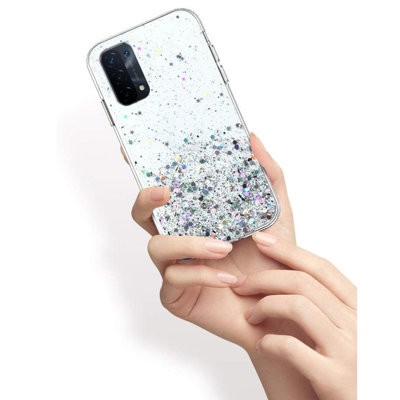 Obal na mobil pre Oppo A54 5G/A74 5G/A93 5G, Glittery, priehľadné