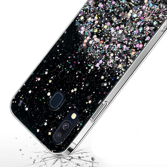 Obal na mobil pre Samsung Galaxy A40, Glittery, čierne