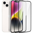 2x tvrdené sklo pre iPhone 14, ERBORD 3D pre celý displej