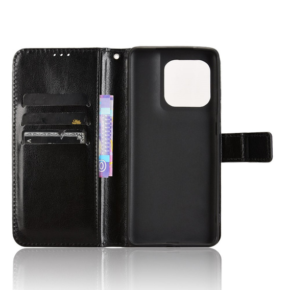 Klapkové puzdro pre Motorola Edge 60 / 60 Fusion, Crazy Horse Wallet, čierne