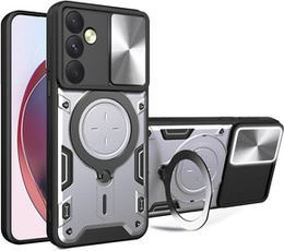 Pancierované puzdro pre Samsung Galaxy M55 5G, CamShield Slide, strieborné