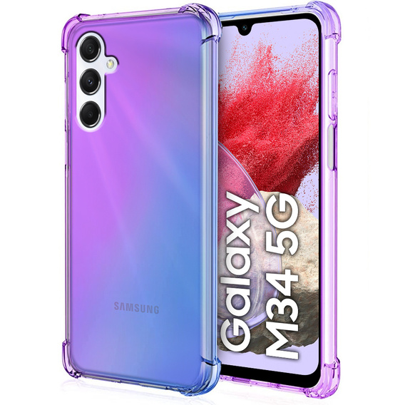 Puzdro pre Samsung Galaxy M34 5G, Gradient Dropproof, Fialová / modrá
