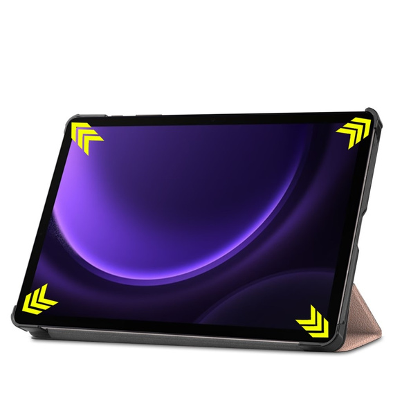 Puzdro pre Samsung Galaxy Tab S9 FE, trojskladové, ružové rose gold