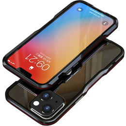 Puzdro LUPHIE pre iPhone 13, Armor Bumper, čierna / červená