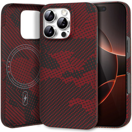 Puzdro pre iPhone 16 Pro, Aramid Fiber MagSafe, červené