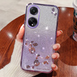Puzdro pre Oppo A78 4G, Glitter Flower, fialové