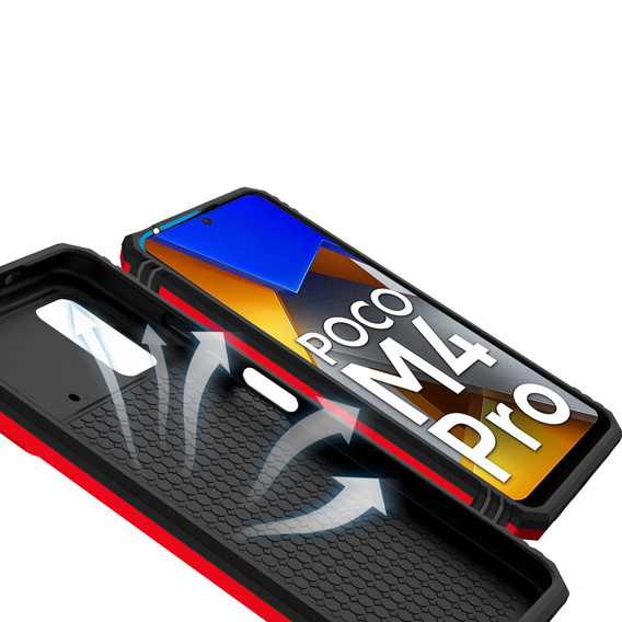 Obal na mobil pre Xiaomi Poco M4 Pro 4G, CamShield Slide, červené