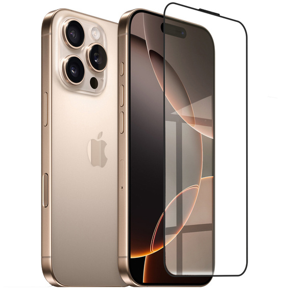 3D tvrdené sklo pre iPhone 16 Pro Max, čierne