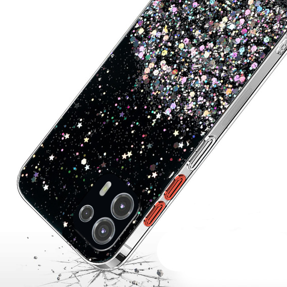 Obal na mobil pre Motorola Edge 20 Lite, Glittery, čierne