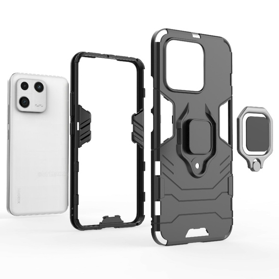 Obal na mobil pre Xiaomi 13, Kickstand Ring, čierne