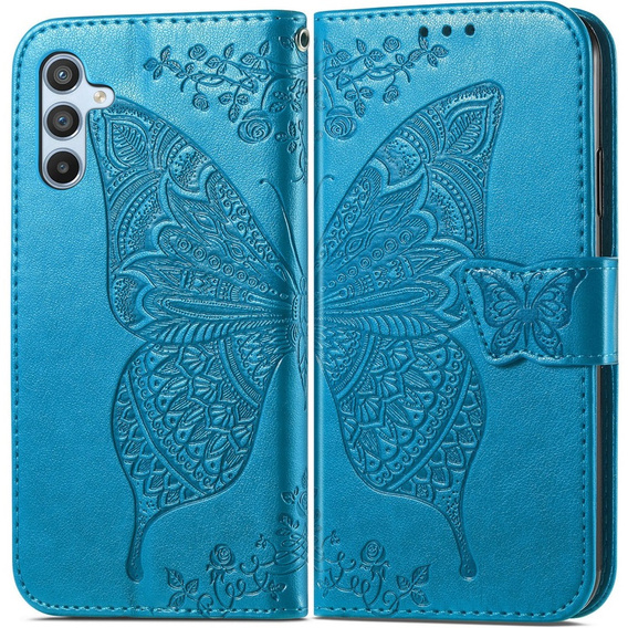 Klapkové puzdro pre Samsung Galaxy A56, Butterfly, modré