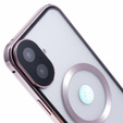 Magnetické puzdro Dual Glass MagSafe pre iPhone 16, ružové rose gold