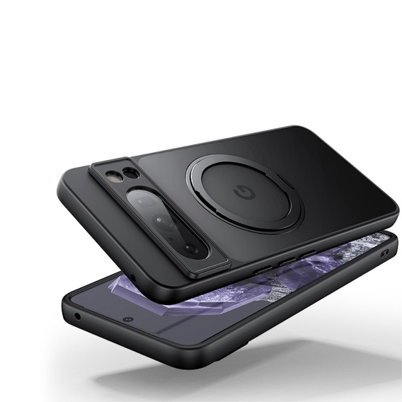 Puzdro pre telefón Google Pixel 8A, Fusion Hybrid Kickstand, pre MagSafe, priehľadné