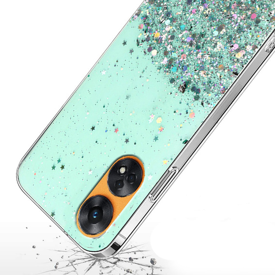 Obal na mobil pre Oppo Reno8 T, Glittery, zelený
