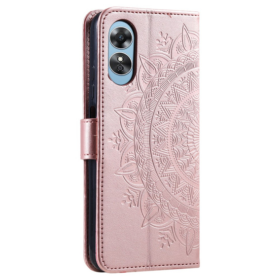 Klapkové puzdro pre Oppo A17, Mandala, ružové rose gold